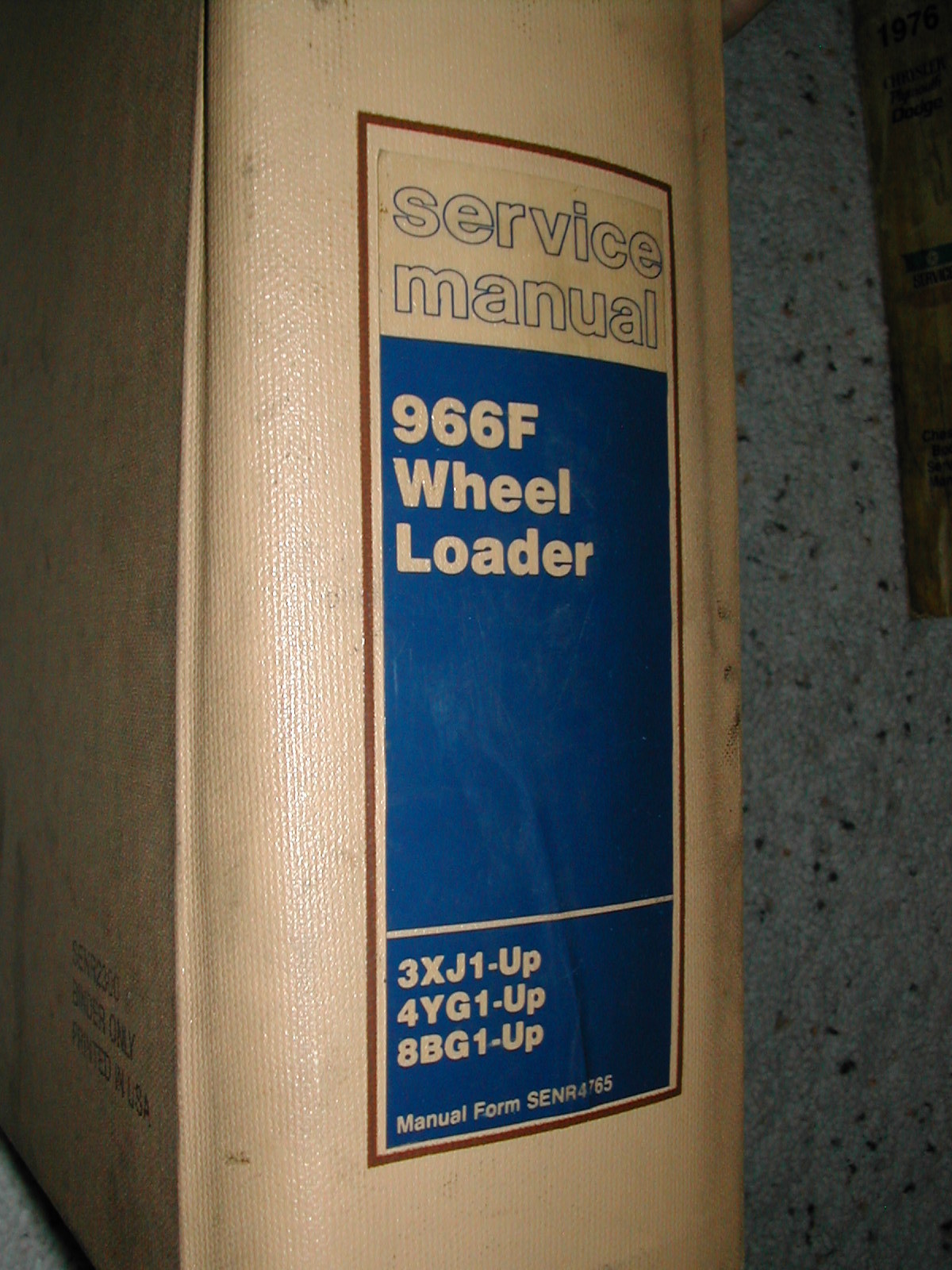 CAT Caterpillar 966F SERVICE SHOP REPAIR MANUAL WHEEL LOADER 3XJ 4YG